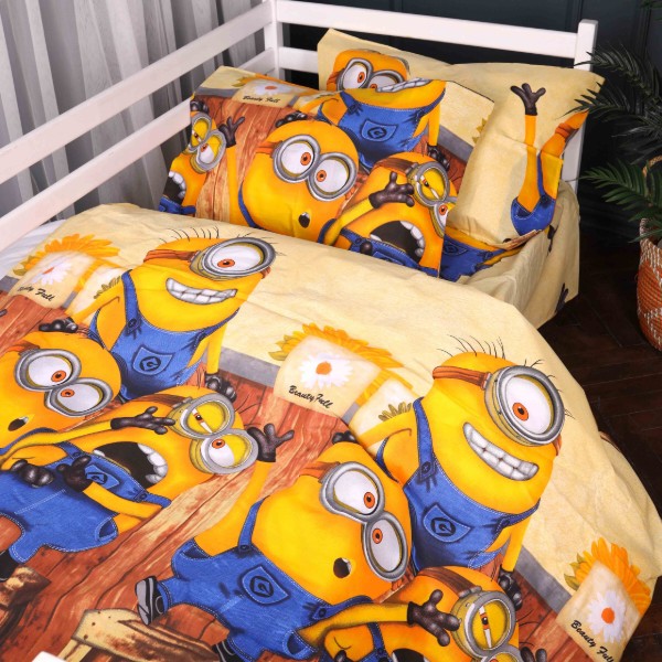 Фото - Комплект постельного белья детский MirSon 110х140 см Kids Time 17-0899 Minions Fun Бязь (2200012396087)